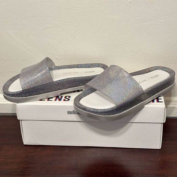 Melissa beach slide soft  padded footbed open toe sandal size 6, new - Picture 1 of 12